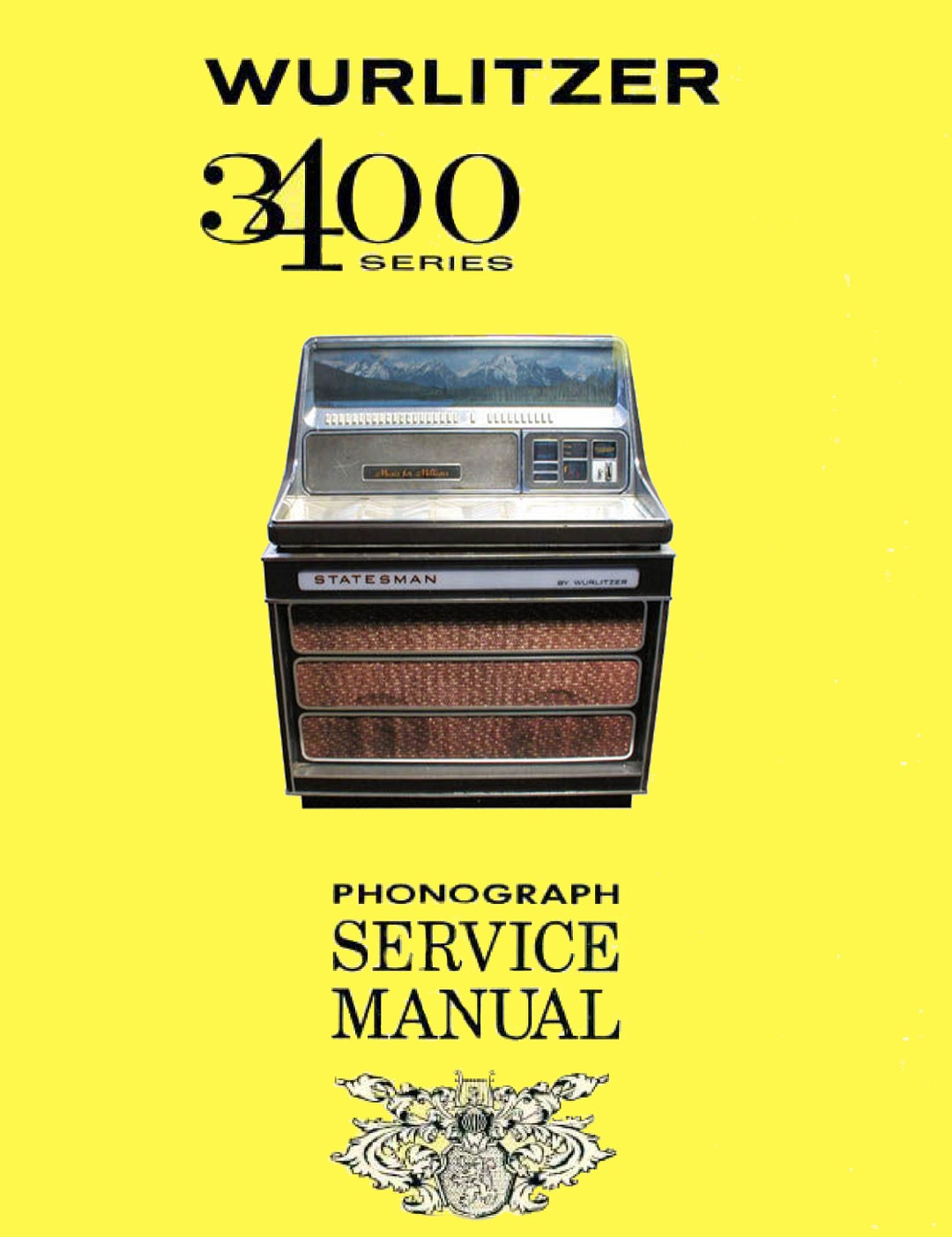 Jukebox WURLITZER Manual High Resolution Instant PDF. Models 3400