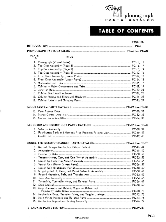 Jukebox Rowe Ami Manual High Resolution Instant PDF. Models - Etsy Singapore