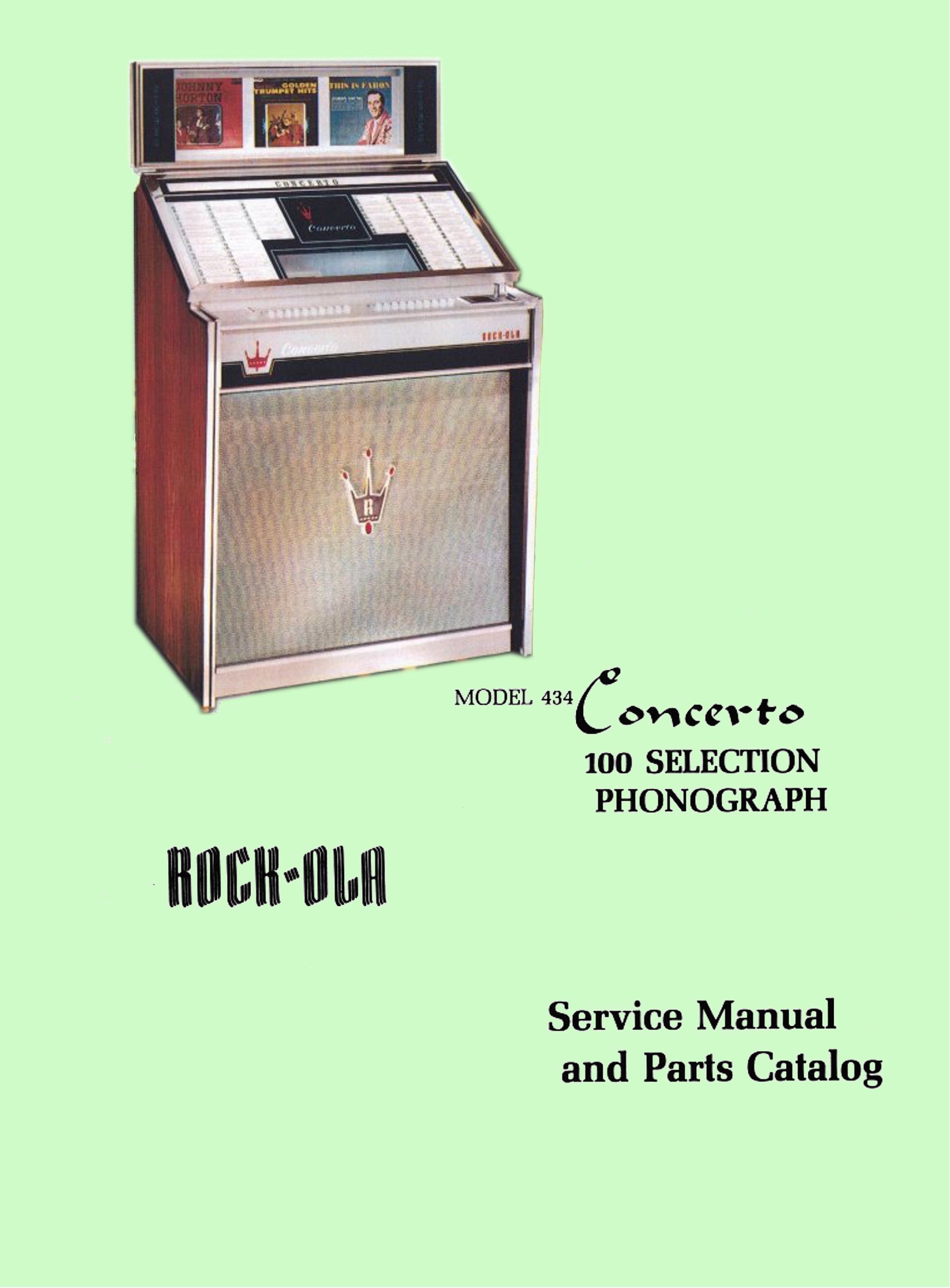 Jukebox ROCKOLA Manual High Resolution Instant Pdf. Model 434