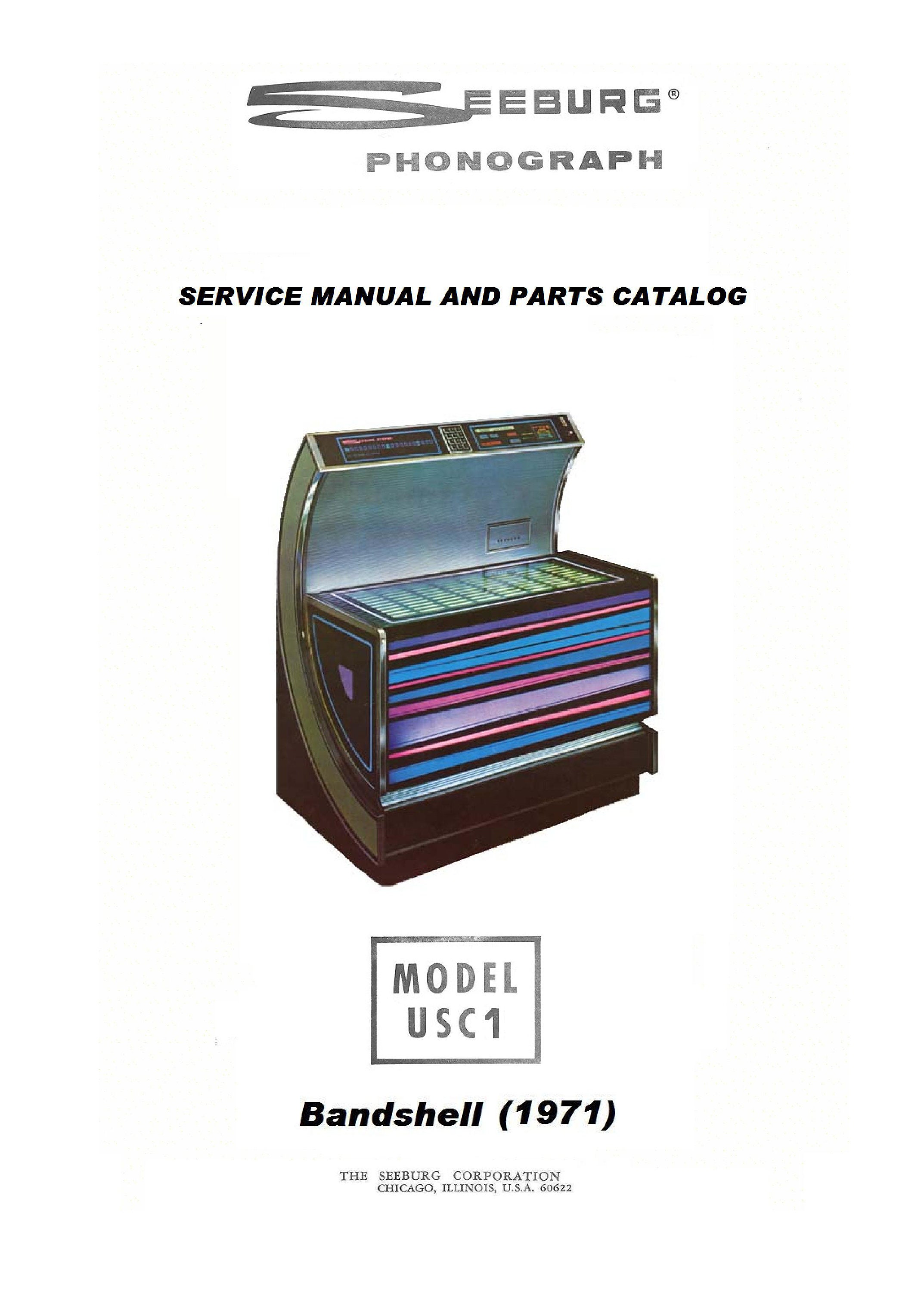 Jukebox SEEBURG Manual High Resolution Instant PDF. Model
