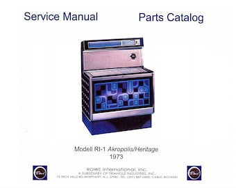 Jukebox Rowe AMI Manual High resolution Instant pdf. Model RI-1 (Akropolis/Heritage) 1973 (juke box)