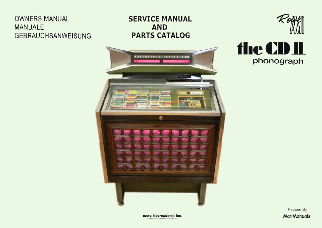 Jukebox Rowe AMI Manual High Resolution Instant Pdf. Model