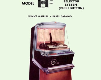 Manuel AMI Jukebox en pdf téléchargeable. Modèles H-200 et H-120 Sélection automatique (boutons poussoirs) (1957) (Jukebox)