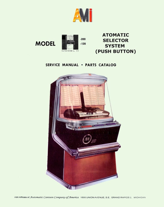 ENGLISH JUKEBOX 1〜10 Jukebox AMI Manual High Resolution Instant PDF. Model K