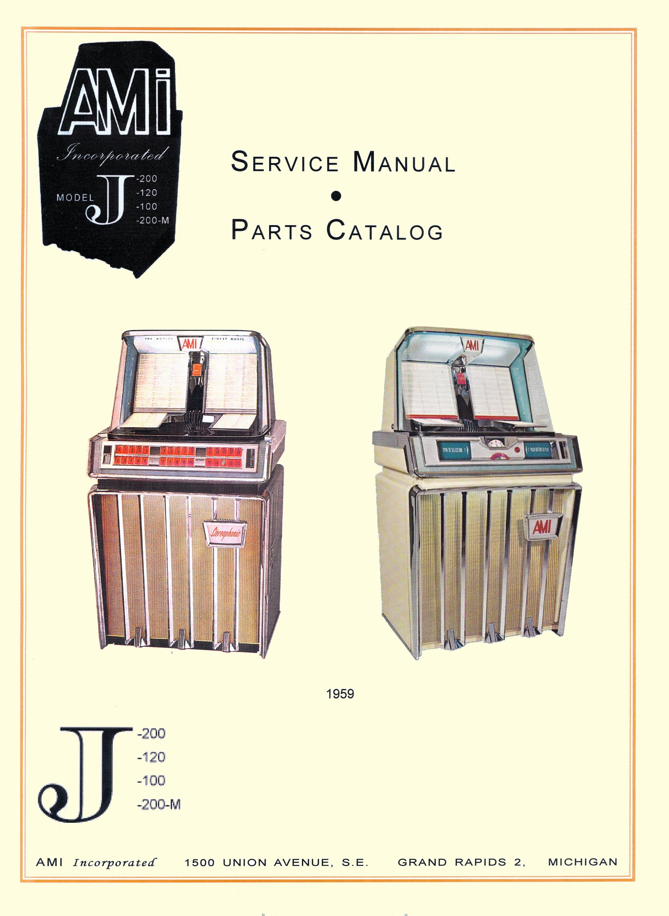 Jukebox AMI Manual High Resolution Instant PDF. Model J 1959 Etsy