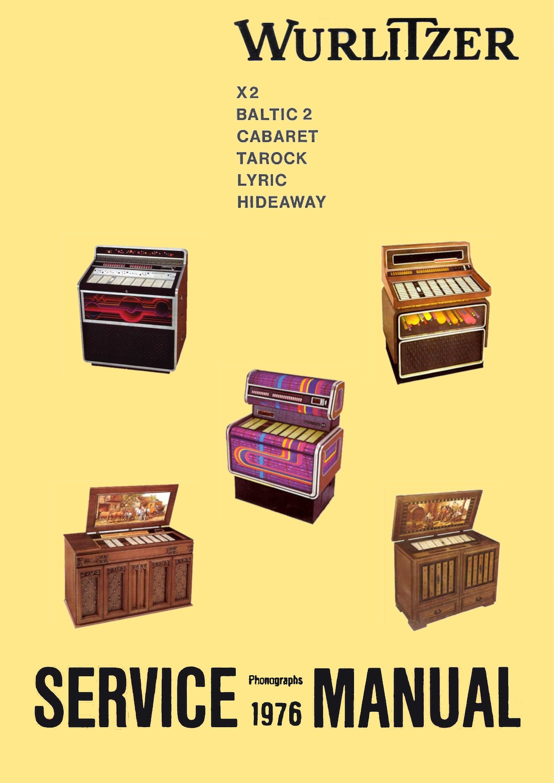 WURLITZER X2 ジュークボックス ダウンロード可能な高解像度 PDF の WURLITZER ジュークボックス