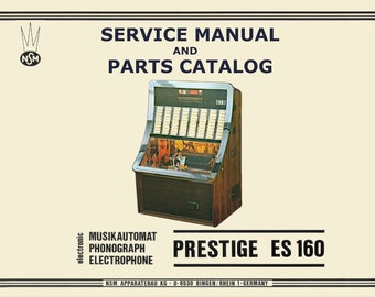Herunterladbares hochauflösendes PDF-Handbuch für die NSM Jukebox. Modell Prestige ES 160 (Jukebox).