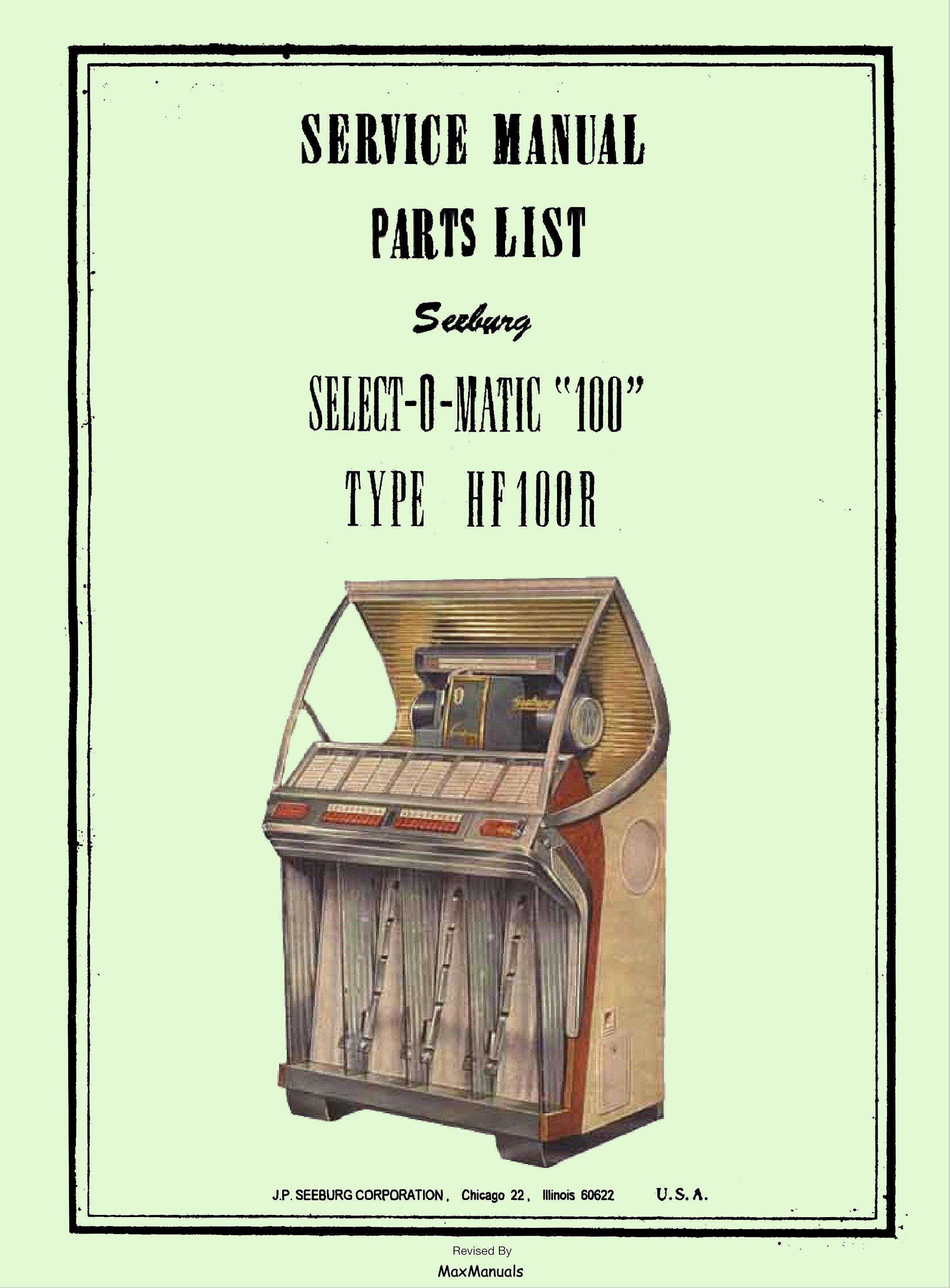 Jukebox SEEBURG Manual High Resolution Instant Pdf. Models Jukebox SEEBURG Manual High Resolution Instant Pdf. Models
