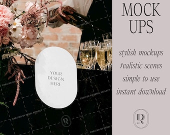 Maqueta de letrero de bar con forma de píldora para papelería de boda