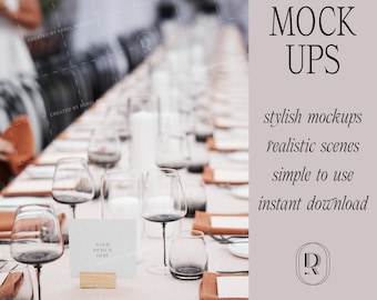 Maqueta cuadrada de número de mesa/menú para papelería de boda