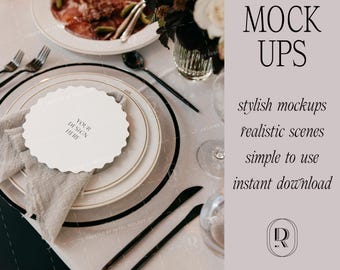 Maqueta de menú de papelería de boda con círculo ondulado