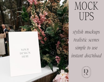 Maqueta de letrero de bar con papelería para bodas