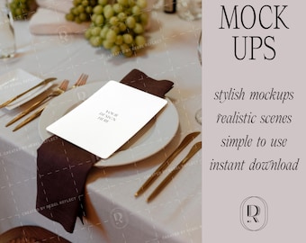 Maqueta de menú de papelería de boda rectangular 2