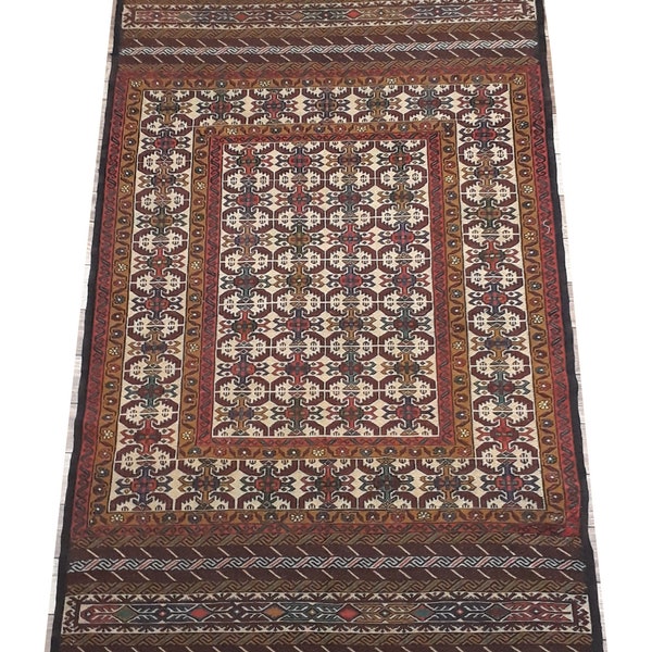 Antique Afghan Maliki Kilim Rug, Vintage Turkish kilim , Aztec, Nomadic, Handknotted, Rustic_e Kilim Rug , Vivid Colored Rug, Soumak, Bohomi