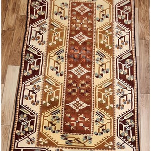 Turkish Milas Yoruk  Handmade Area Rug  /Classic Antique Home Decor /Oriental Handwoven Wool Carpet /Floor Covering/Unique Rug