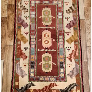 Turkish Milas Yoruk  Handmade Area Rug  /Classic Antique Home Decor /Oriental Handwoven Wool Carpet /Floor Covering/Unique Rug