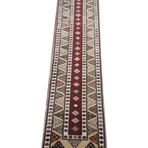 Traditional Milas Handmade Area Runner Rug for Living Room / Antique Home Decor / Oriental Handwoven Wool Carpet / Brown Floor Covering