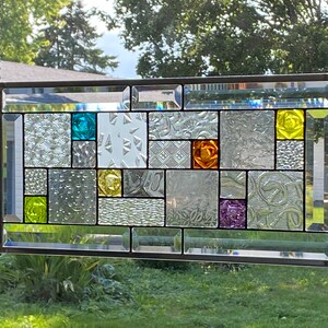 Stained Glass Panel / Rainbow Stained Glass Window / Clear Stained Glass Window
