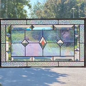 Stained Glass Panel / Diamond Bevels / Clear Glass Panel