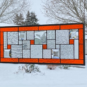 Stained Glass Panel with Orange Border