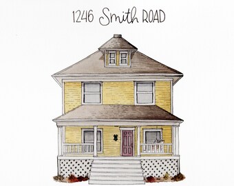 CUSTOM- House Illustration - watercolor