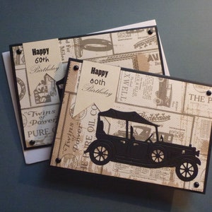 Carte d’anniversaire numérotée de voiture ancienne, carte pour papa, carte pour grand-père LIVRAISON GRATUITE