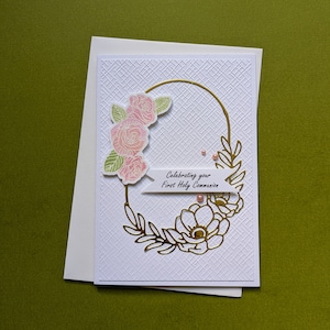 Christian Celebration Card for First Holy Communion, Dedication, Christening or Baptism FREE SHIPPING