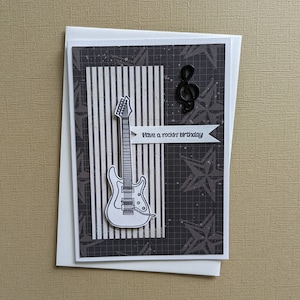 Electric Guitar Birthday Card FREE SHIPPING