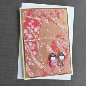 Carte japonaise toutes occasions Chiyogami, carte tout usage, carte vierge avec détail Geisha Girl, LIVRAISON GRATUITE