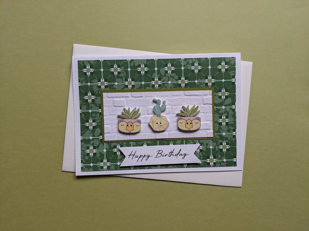 Succulent Birthday Card for Plant Lovers, Gardeners and Nature Lovers