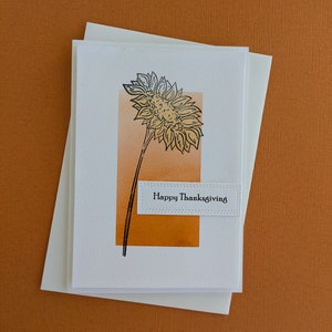 Modern Sunflower Thanksgiving Card FREE SHIPPING