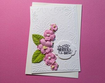 Pink Floral Mother's Day Card FREE SHIPPING