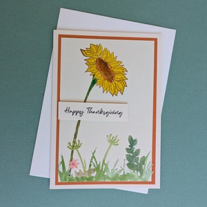 Thanksgiving Card with Sunflower, FREE SHIPPING