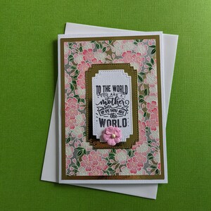Tarjeta floral hecha a mano del Día de la Madre ENVÍO GRATIS