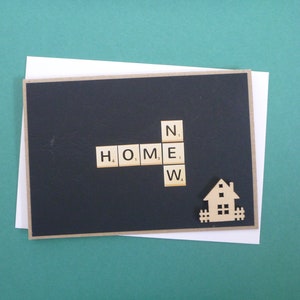 Handgemaakte nieuwe thuiskaart, bewegende kaart, Scrabble-effect GRATIS VERZENDING