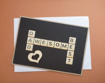 Father&#39;s Day Scrabble Card, FREE SHIPPING