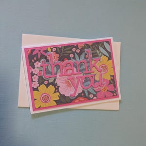 Biglietto di ringraziamento floreale colorato SPEDIZIONE GRATUITA