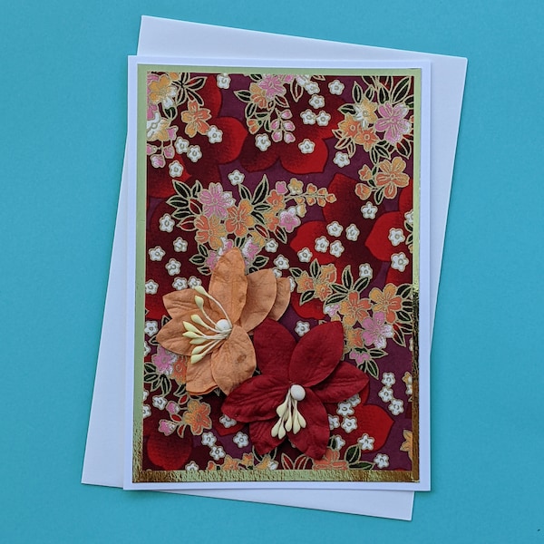 Carte tout usage Floral japonais, LIVRAISON GRATUITE