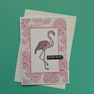 Carte d'anniversaire Flamingo, LIVRAISON GRATUITE