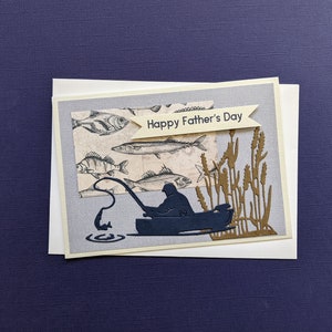 Carte fête des pères pêcheur, LIVRAISON GRATUITE