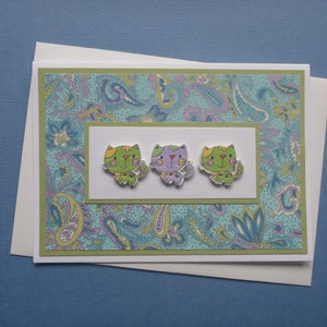 Cartoon Cats on Chiyogami General Purpose Card FREE SHIPPING