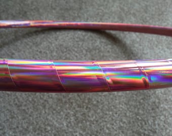 Aro de hula hula de polipropileno con perla arcoíris rosa