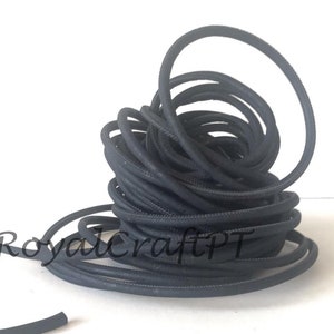1 meter of cork cord, leather, 5 mm diameter, navy blue color, cork supplies for necklaces and bracelets, cork cord with one color