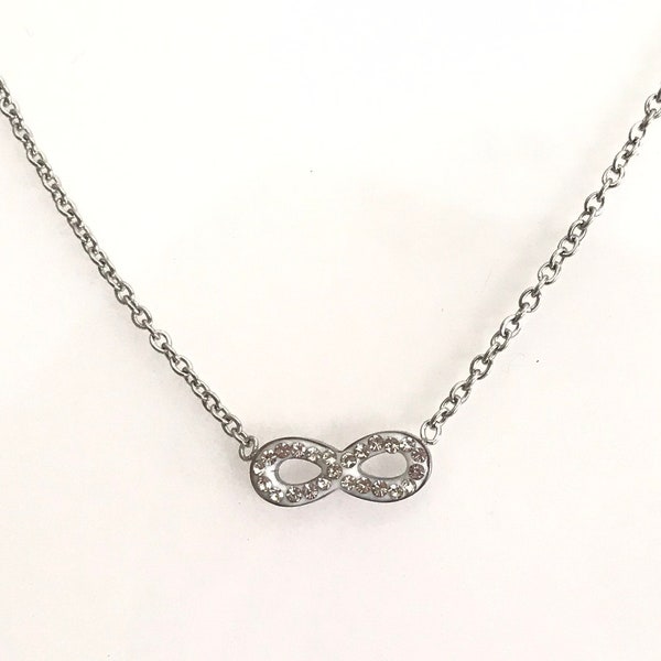 Collier symbole infini, masque de Venise, blanc amour infini bijoux, très simple et délicat collier pour une utilisation quotidienne, t’aime