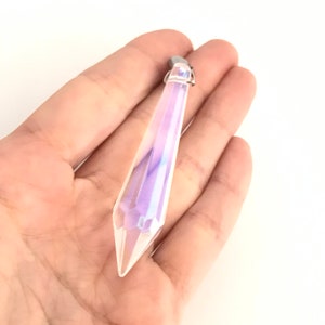 Crystal pendant for necklace, big transparent crystal 6.1 cm, bohemian jewelry, boho necklace, transparent rock crystal, stone for necklace