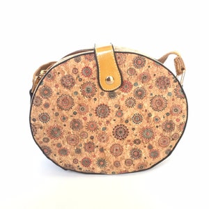 Bolso de corcho para mujer, bolso de corcho, bolso vegano, materiales naturales, bolso eco, bolso de cuero, bolso de hombro, bolso de flores, bolso caleidoskope