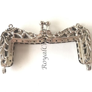Metal purse frame with sewing holes in silver 10,5 cm, supplies, coin purse frame, antique purse frame, victorian purse frame, vintage
