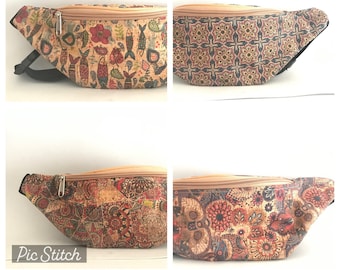 Bum bag, travel bag, running cork bag, travel pouch, cork wallet, waist pack, holiday pouch, belt bag, waist bag, bike bag, festival pack