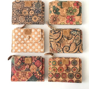 Cork wallet, cork bag, vegan wallet, womens eco-friendly wallet with place for cards and coins, portuguese cork wallet