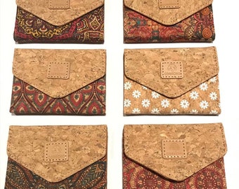 Cork wallet, vegan wallet, cork bag, womens eco-friendly wallet with place for cards and coins, portuguese cork wallet